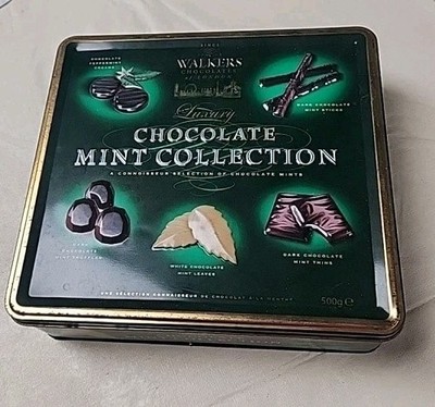 TIN (EMPTY) - Luxury Chocolate Mint Collection - Walkers Of London 8''x9''x3''