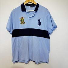 Polo Ralph Lauren Polo Shirt Mens XL Light Blue Custom Slim Fit Big Pony Crest