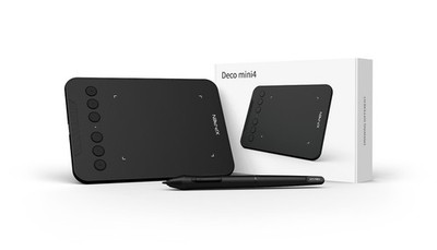 XP-Pen Deco mini4 Grafiktablet/ Zeichentablet/ Schreibblock/ Chromebook schwarz