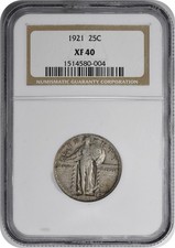 1921 Standing Liberty Silver Quarter EF40 NGC