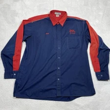 Vintage Cintas Workwear Shirt Mens XL Red Blue Distressed Long Sleeve Grunge