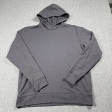 GAP Hoodie Men Large Gray Pullover Sweatshirt Solid Casual Long Sleeve Classic