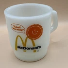 New Vtg McDonald's Good Morning Sun Fire-King Milk Glass Coffee Mug White USA