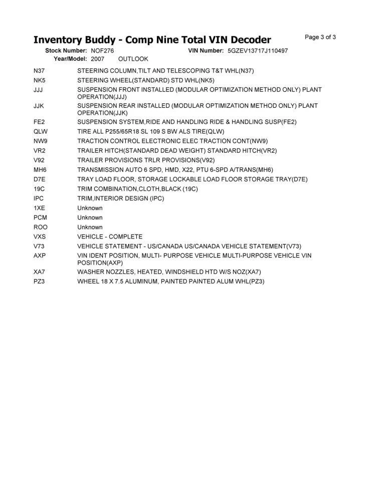 Carrier VIN J 11th Digit Limited Rear Fits 07-17 ACADIA 2679257 Foto 4 de 4