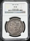 1891 CC 1891-CC Morgan Silver Dollar NGC VF 30 FREE S/H