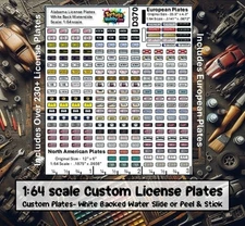 1:64 Scale -Custom Personalized License Plates Decals.