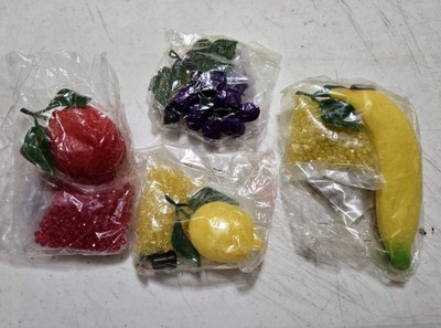 Vintage Beaded Fruit Sequin Bead Kit Apple, Grapes, Banana, Lemon Walco?