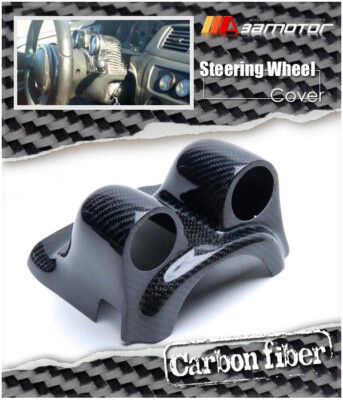 Steering Wheel Carbon Fiber Gauge Pod Dual fits Mitsubishi Evolution EVO 7 8 & 9