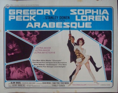 ARABESQUE Half sheet movie poster 22x28 SOPHIA LOREN GREGORY PECK ...