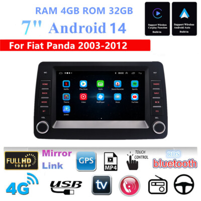 7'' Android 14 4GB＋32GB Car Stereo Radio GPS Navigation For Fiat Panda 2003-2012