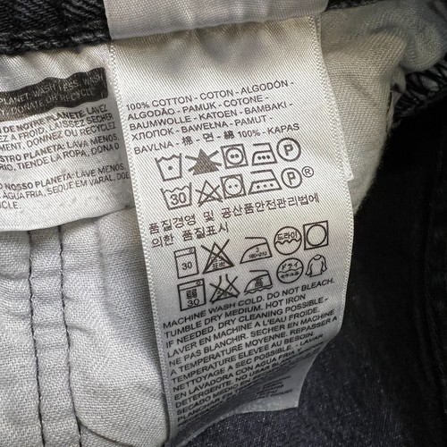 Levi's 501 Jeans Mens 34x30 Black Original Straight Leg Dark Wash Denim Pants - Picture 10 of 12