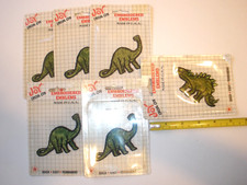 Lot of 6 VINTAGE DINOSAUR IRON-ON PATCHES by JOY - BRONTOSAURUS STEGASAURUS