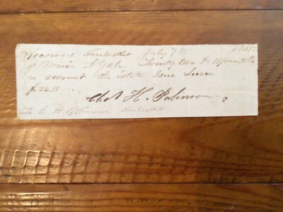 1855 NANTUCKET MA invoice signed by CHARLES H ROBINSON realtor architect builder