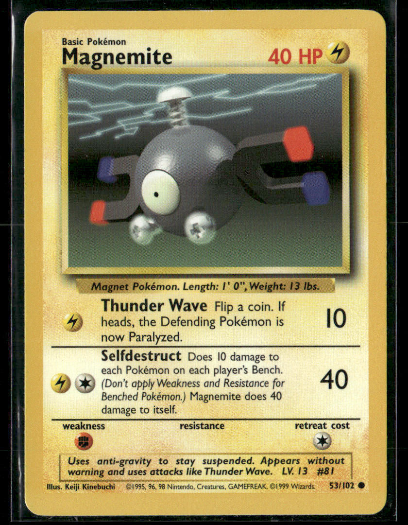 1999 Vintage Pokémon Magnemite Holo Card