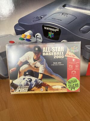 CIB ALL STAR BASEBALL 2000 NINTENDO 64 N64 VIDEO GAME COMPLETE BOX W/ PROTECTOR