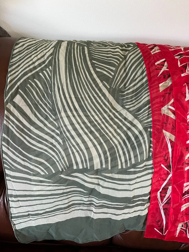 Lot of Anne Klein Red White & Tan & Carlisle Light & Dark Sage Olive Green Silk - Image 2 of 4