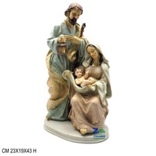 NATIVITA' PEZZO UNICO GRANDE SU BASE IN RESINA CON VESTE TENUE ART.16886
