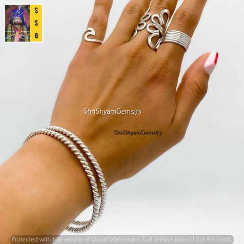 1 PC. GS Plata Micro Brazalete, Brazaletes Retorcidos Pulsera Apilable Mujer Joyería - Imagen 5 de 6