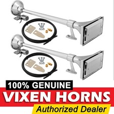Vixen Horns Train Air Horn 2 Trumpets Chrome Plated Waterproof For Boattruck Vixen Horns Train Air Horn 2 Trumpets Chrome Plated Waterproof For Boattruck