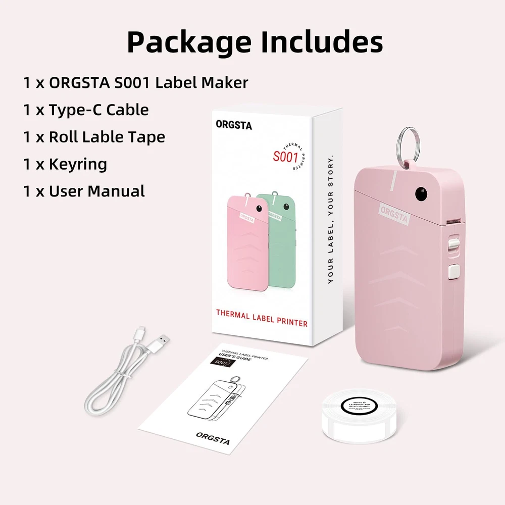 Portable Bluetooth Label Maker Machine with Tape for Home Office Organization S001