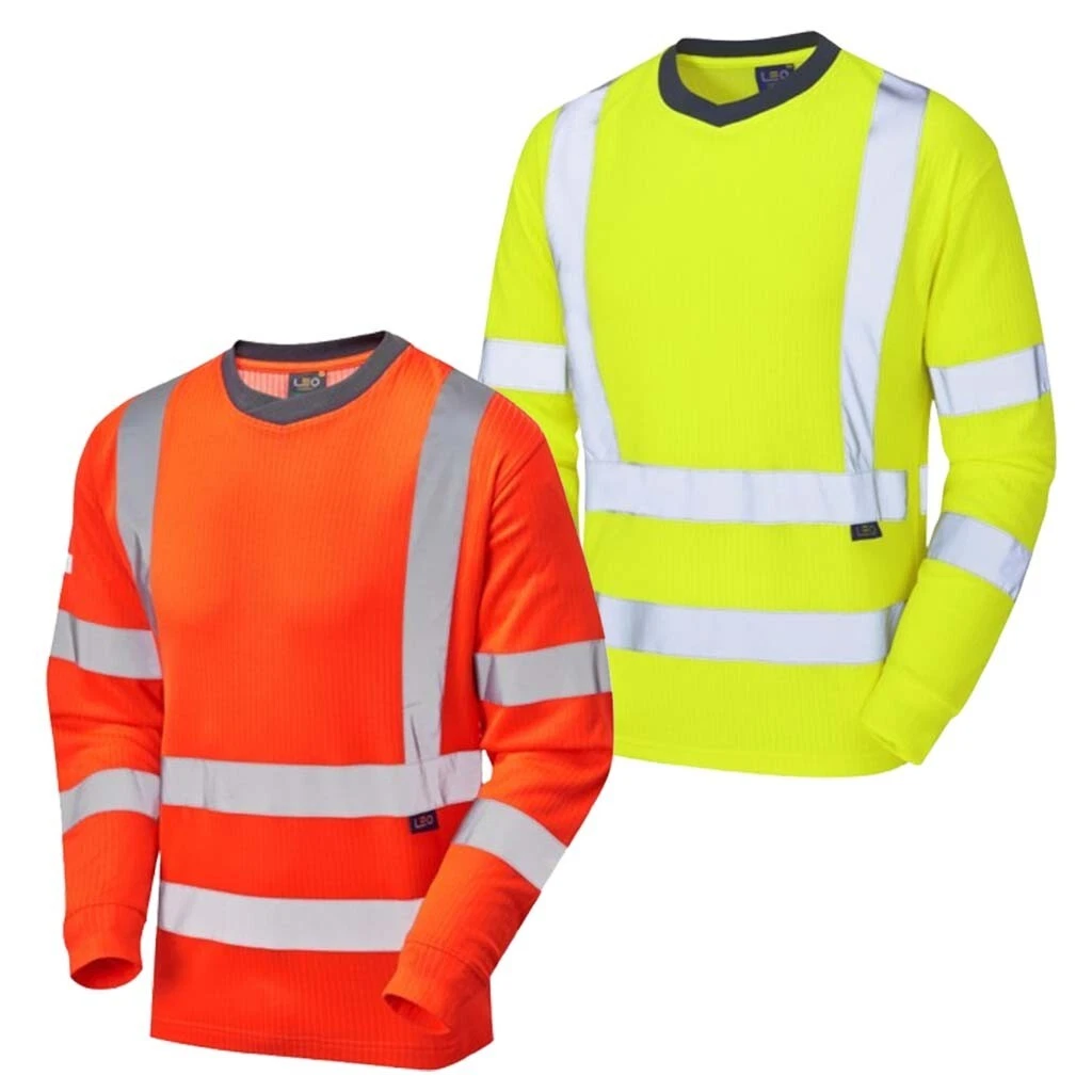 Leo Hi Vis Long Sleeve T-Shirt Class 3 Lightweight Comfort Summer Crew Neck Top
Opens in a new windo