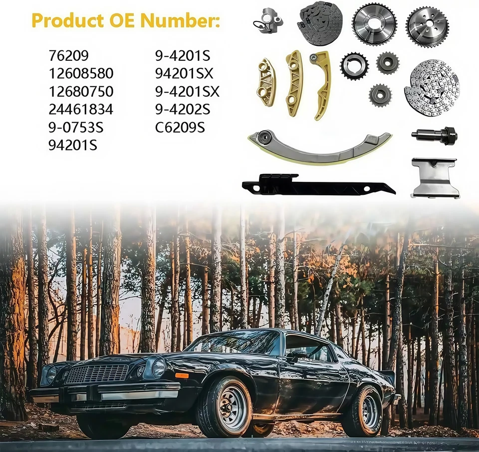 Exhaust & Intake Camshaft Lifters, Timing Chain Kit For Chevy GM 2.4L 2011+ LAF - Image 3 of 4