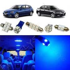 7x Blue LED lights interior package kit for 2004 - 2009 Mazda 3 MT2B