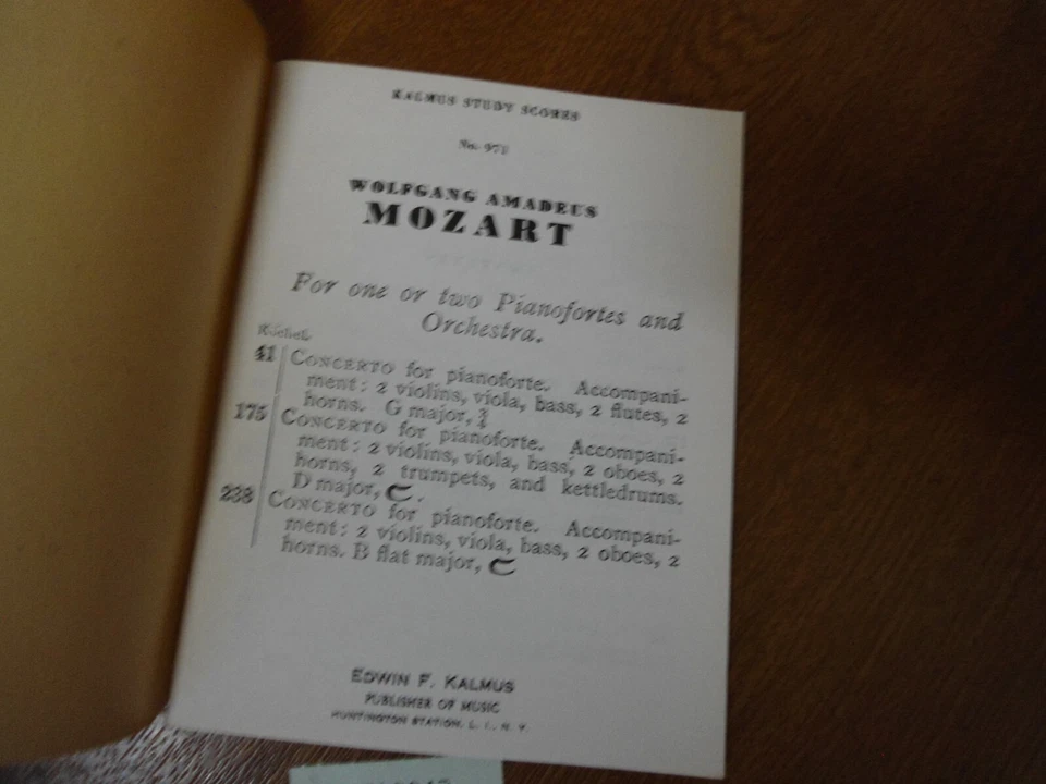 No.971 MOZART Piano Concerti No. 4-6 / KALMUS Study Score - Image 3 of 4