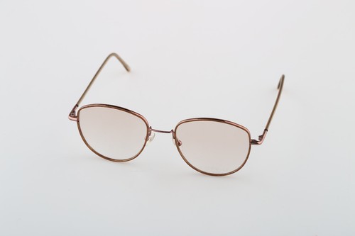 Andy Wolf 4736 F, 2000s double rim copper & beige cat eye glasses frames - Picture 3 of 10