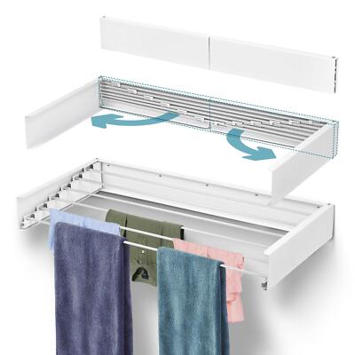 100cm Clothes Dryer Wall Mounted Extendible Drying Rack Towel