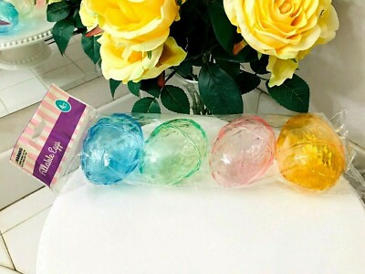 Momentum Bunny Easter Crystal Effect Refillable Egg Set of 4, Kids Hunting Toy