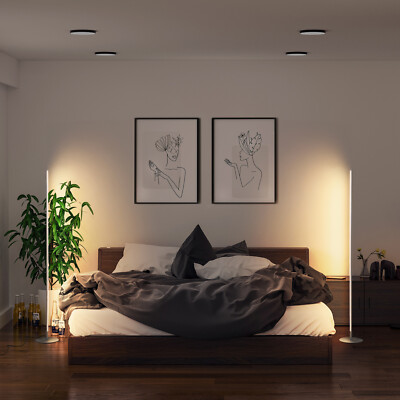 DEWENWILS 2 Pack Modern LED Floor Lamp 57.5'' Minimalist Dimmable Corner Lighting