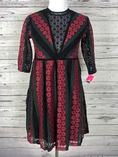 Xhilaration Juniors Multicolor Lace Overlay Fit & Flare Dress Size S NWT