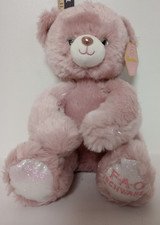FAO Schwarz Sparklers Pink Teddy Bear 10 Inch -- Soft Plush -- New with Tags