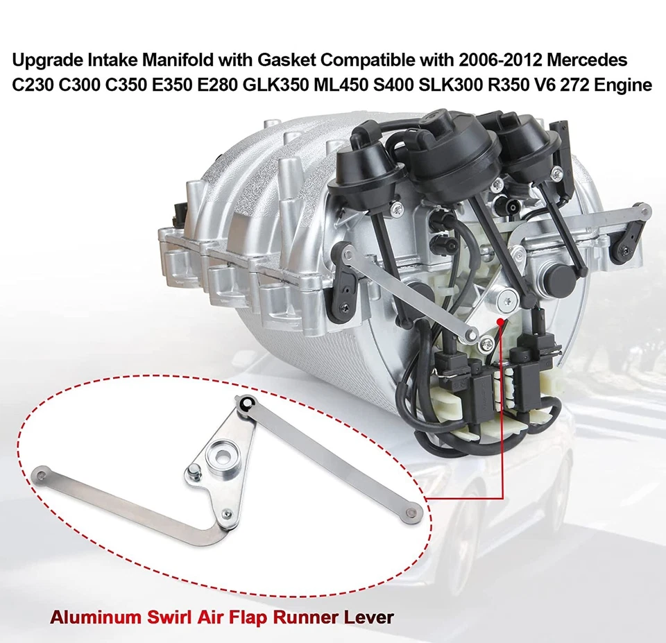 ✅ Colector de admisión de actualización de aluminio para Mercedes-Benz C230 E350 C280 R350 ML350 Foto 3 de 4