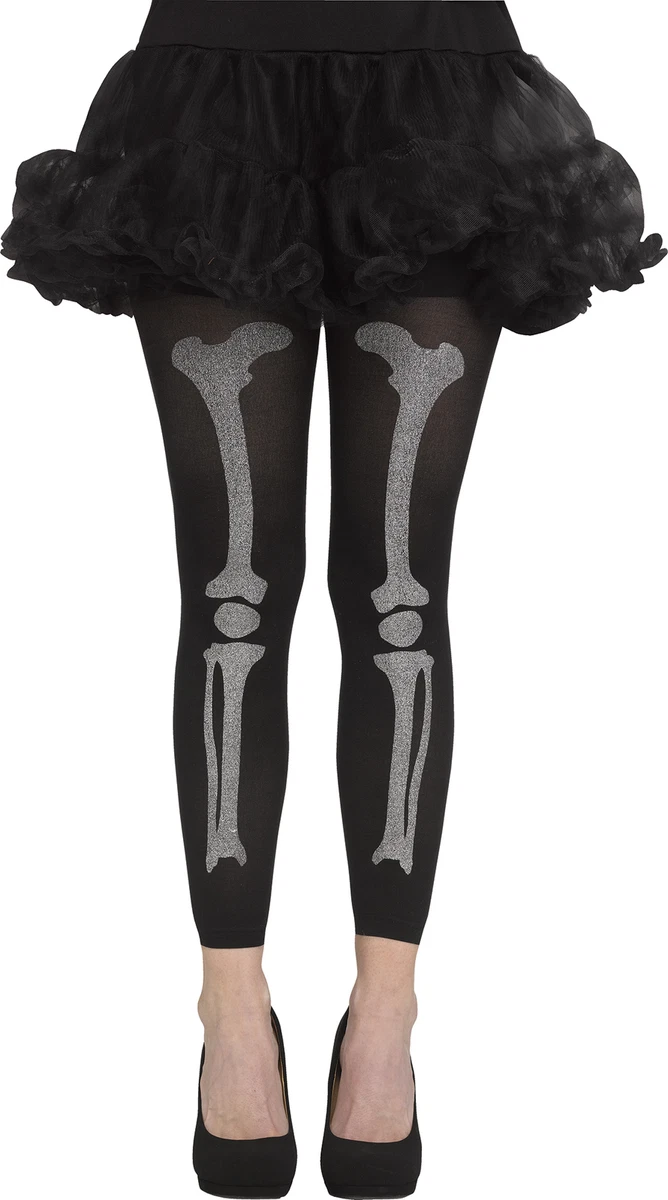 Glitter Bones Skeleton Tights ADULT Womens Costume Accessory One