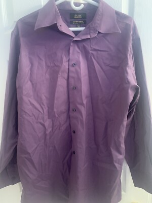 murano gold label dress shirts Shirt Royal Purple Size L pair:bristol-mini-croissant-leather-bag-gold