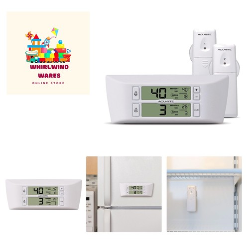 Digital Wireless Fridge and Freezer Thermometer with Alarm and Max/Min Temper...