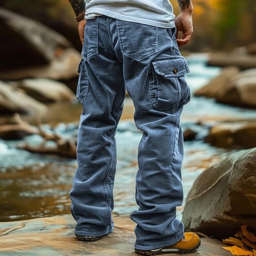 Herren Cord Freizeithose Multi-Tasche Hose Jogginghosen Vintage Laufhose Sports - Bild 12 von 13