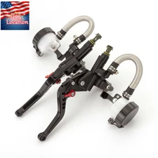 CNC Motorcycle Master Cylinder Reservoir Pump Clutch Brake Levers Hydraulic USA