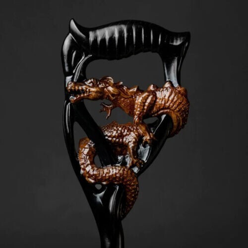 unique dragon handle walking cane fashionable woo… - image 5