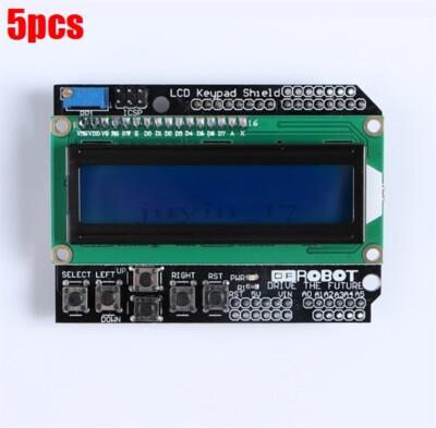 5Pcs Board Keypad Shield Duemilanove Robot For Arduino 1602 Lcd Blue Backligh er