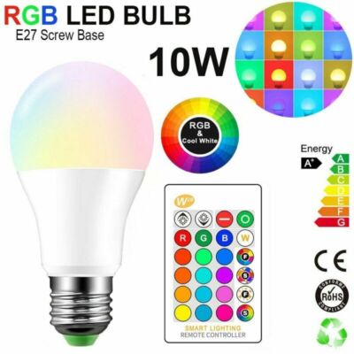 LED Glühbirne E27 RGB Farbwechsel Glühlampe Birne Licht mit Fernbedienung 7W/10W
