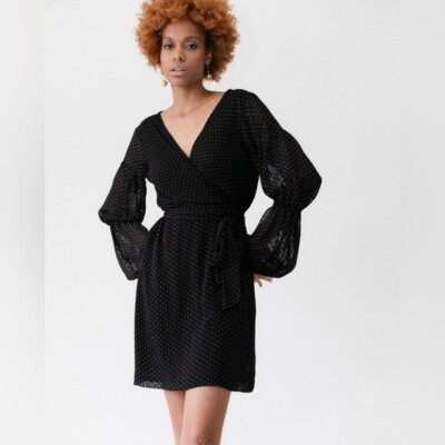 club monaco polka dot dress NEW CLUB MONACO Jowdie polka dot wrap dress 0