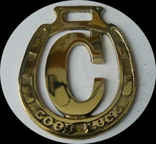 "C" GOOD LUCK ALPHABET    Horse brass  (N782)        (I always combine shipping)