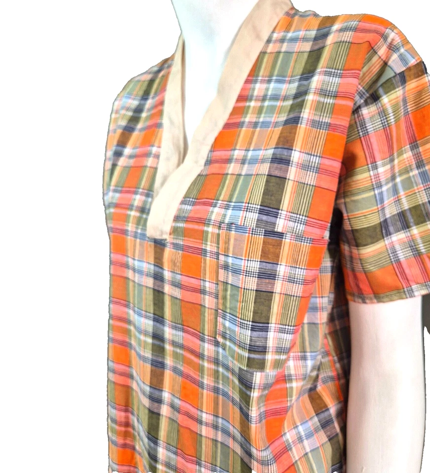 Vintage Men's Night Shirt Short Sleeve Sleepwear 1980's Chest 95cm RIO - Image 3 of 4