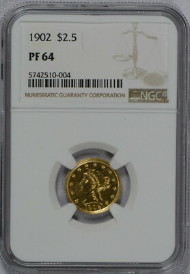 PROOF NGC graded 1902 Gold $2 1/2 Liberty PF64 - nice coin!!!! | eBay