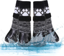 Dog Socks anti Slip with Straps Traction Control Waterproof Paw Protector, L by