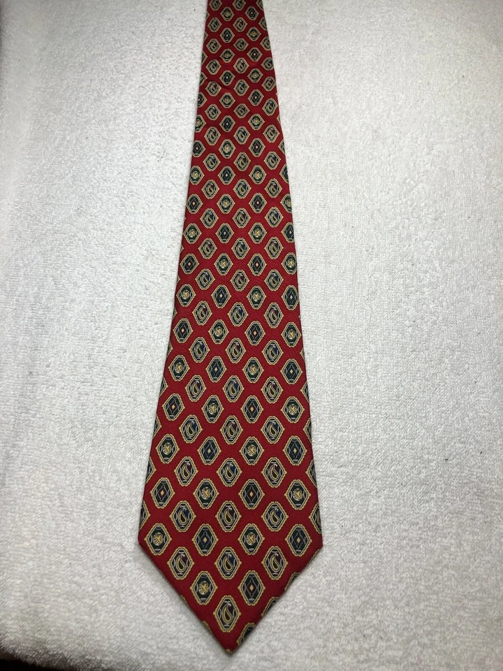 CORBATA HOMBRE TOMMY HILFIGER ROJA CON ORO VERDE BORGOÑA 4 X 61 Foto 2 de 4