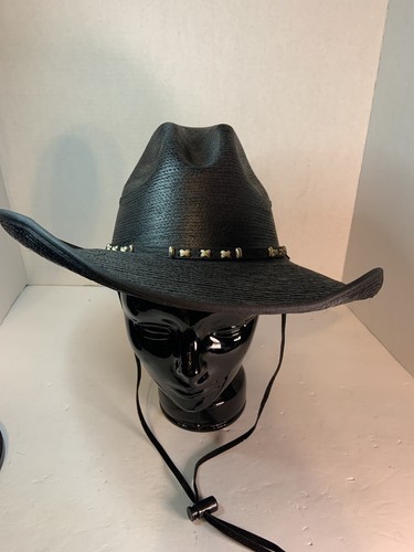 Black Palm Leaf Cowboy Hat 